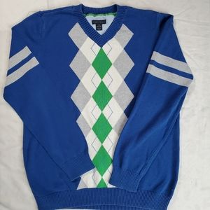 Tommy Hilfiger Boys Sweater Pullover V-neck Casual Long Sleeve, Sz Medium 12/14